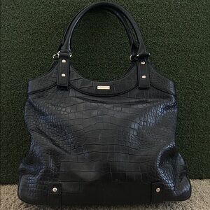 Vintage Black Crocodile-Embossed Kate Spade Bag